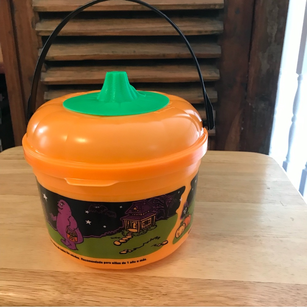 Vintage McDonald’s Halloween pumpkin bucket w/ lid